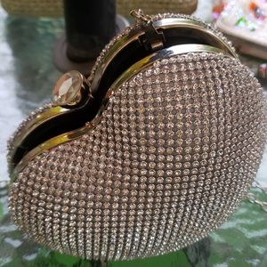 Rhinestone heart shaped bag